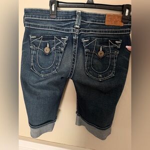 True Religion Dark Blue Cropped Jeans